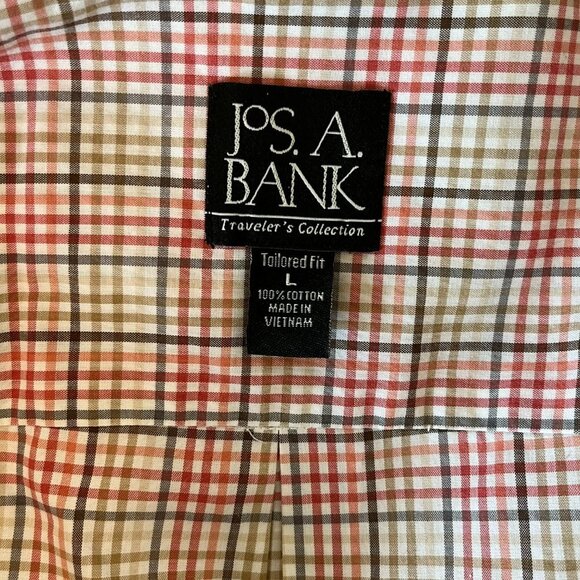 Jos. A. Bank Plaid Button Down Tailored Fit Shirt - Size Large - Picture 4 of 6